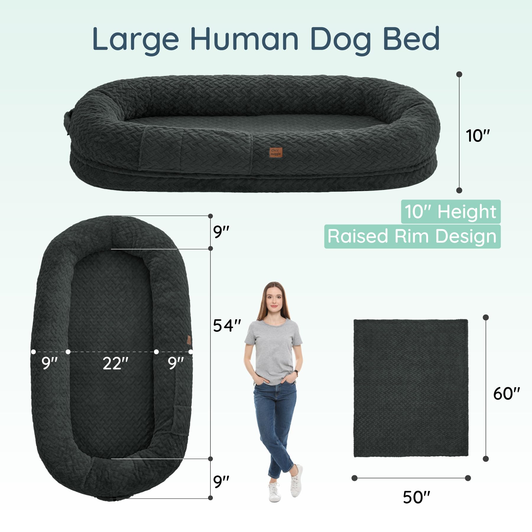 ChiXnuggle ergonomic wrap-edge design supports head and neck for restful snuggling