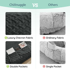 ChiXnuggle bed side pockets keep essentials within reach during downtime