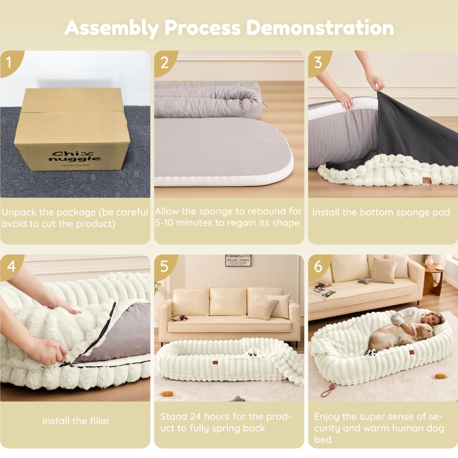 ChiXnuggle non-slip-bottom keeps bed in place on smooth floors.