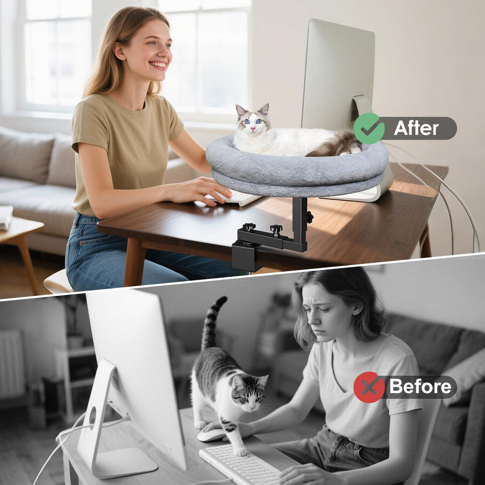 Chloraeon cat desk bed metal frame; strong and secure support.
