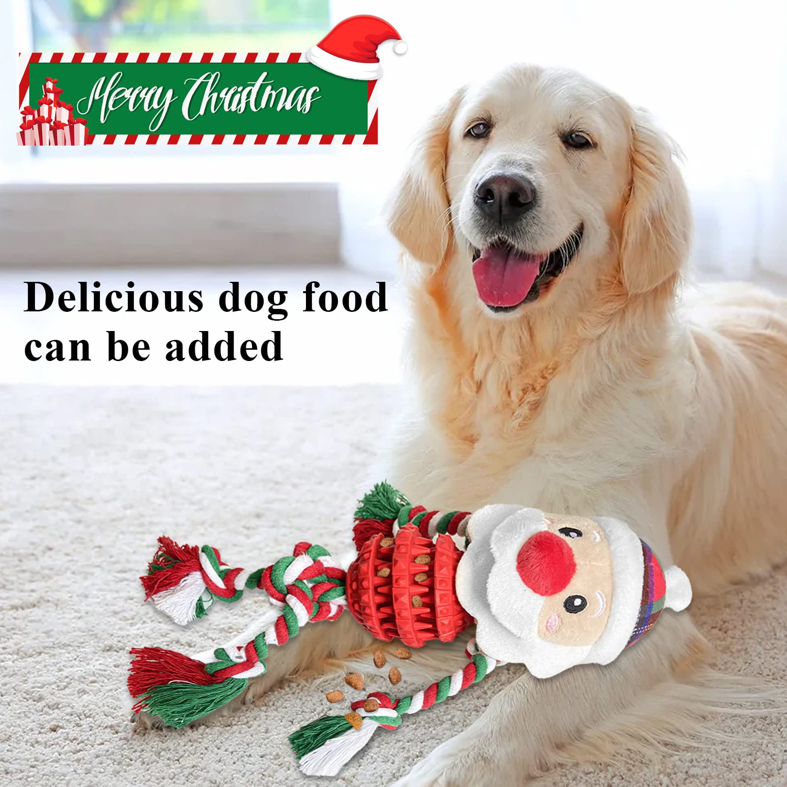 Chngeary antler-dog-toy with knit limbs, sturdy Christmas play.