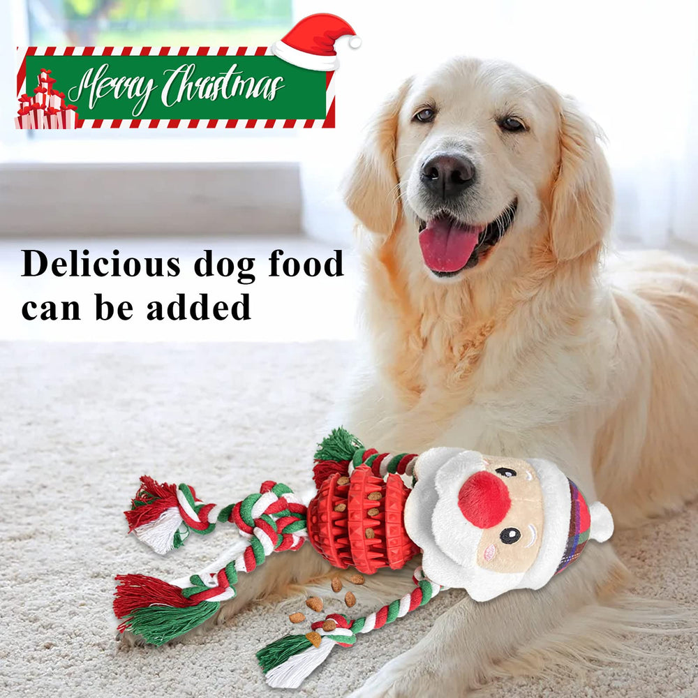 Chngeary antler-dog-toy with knit limbs, sturdy Christmas play.