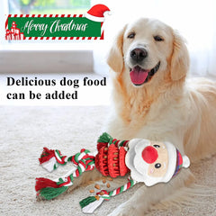 Chngeary antler-dog-toy with knit limbs, sturdy Christmas play.