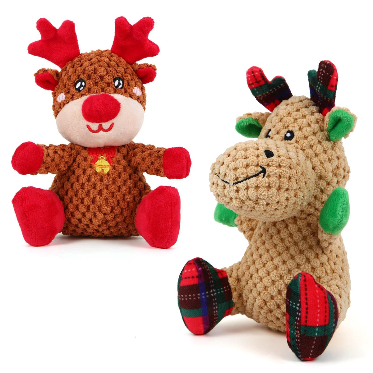 chngeary christmas elk plush toy for small dogs with soft plush and gentle squeak.