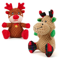chngeary christmas elk plush toy for small dogs with soft plush and gentle squeak.