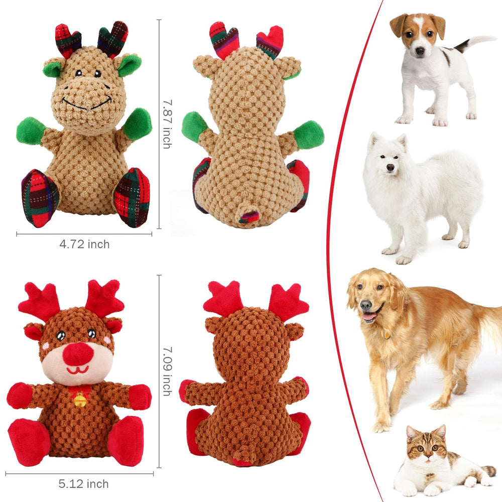 chngeary christmas elk toy close up shows stitching craftsmanship for long lasting use.