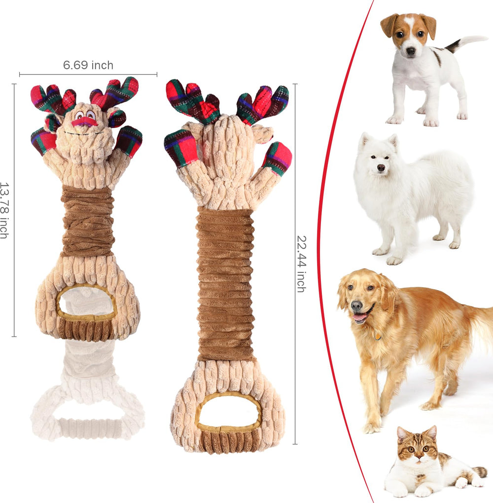 Chngeary Christmas elk toy features sturdy stitching for durable games.