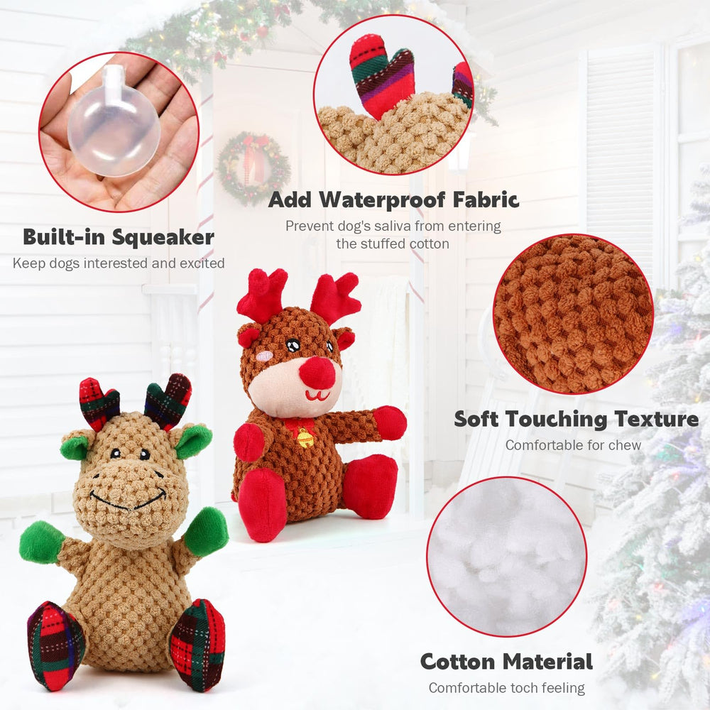 chngeary christmas elk toy interior features waterproof layer protecting filling during play.
