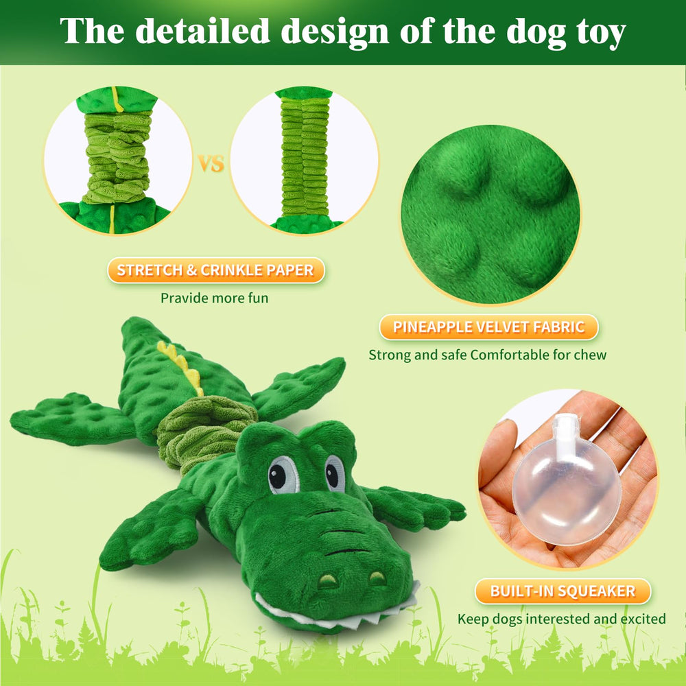Chngeary crocodile toy inner generator close-up highlights appealing squeak and crinkle.