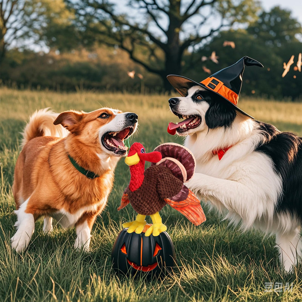 Chngeary fall themed dog toy suitable for indoor and outdoor use.