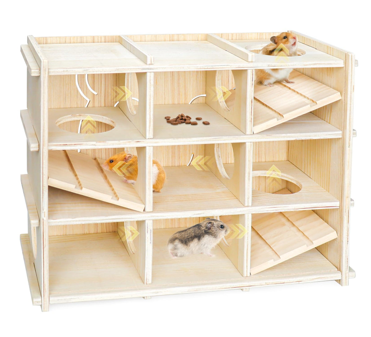 Chngeary hamster adventure box front view with acrylic walls for easy viewing