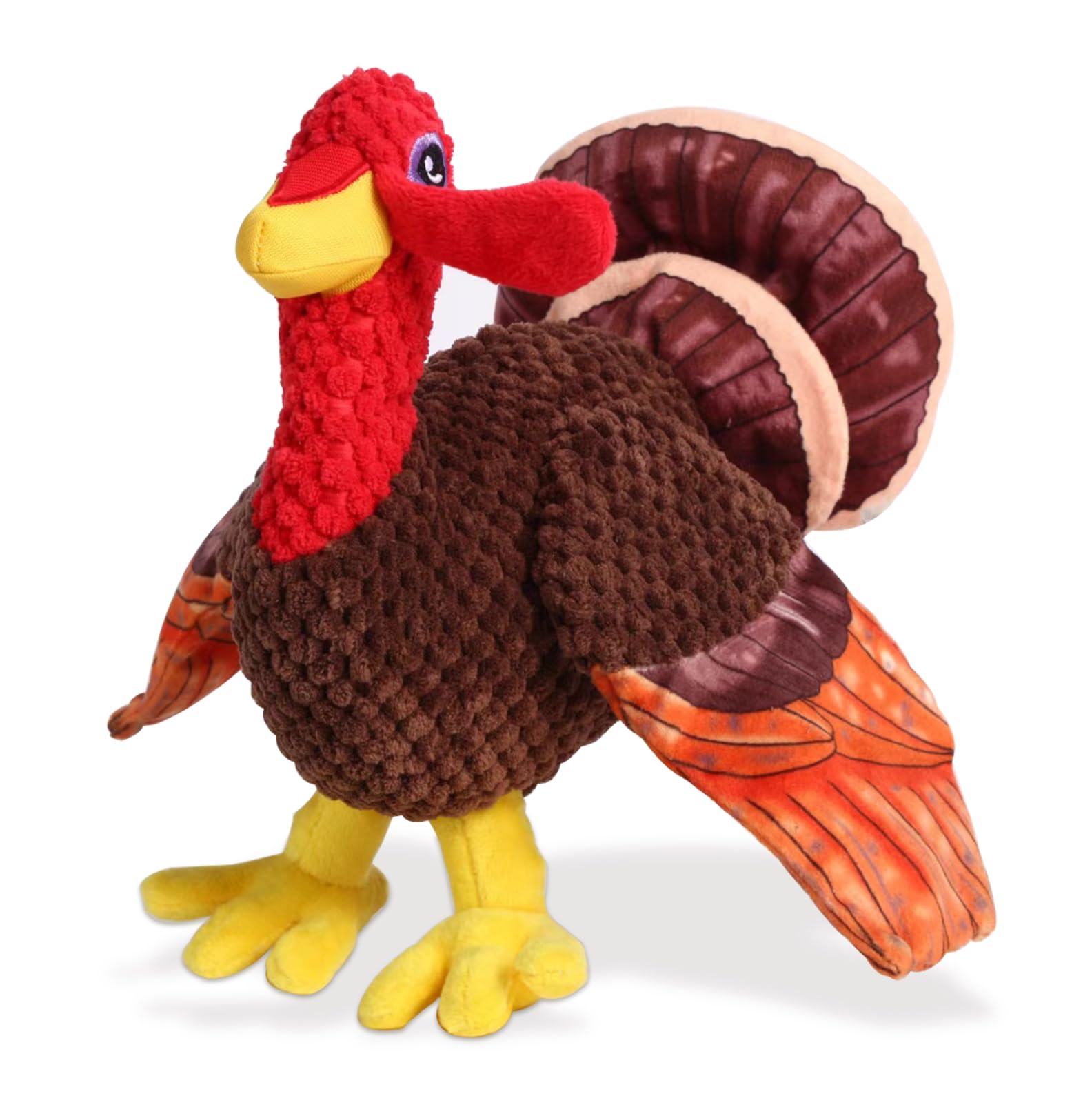 Chngeary Thanksgiving standing turkey dog toy for interactive play across sizes.