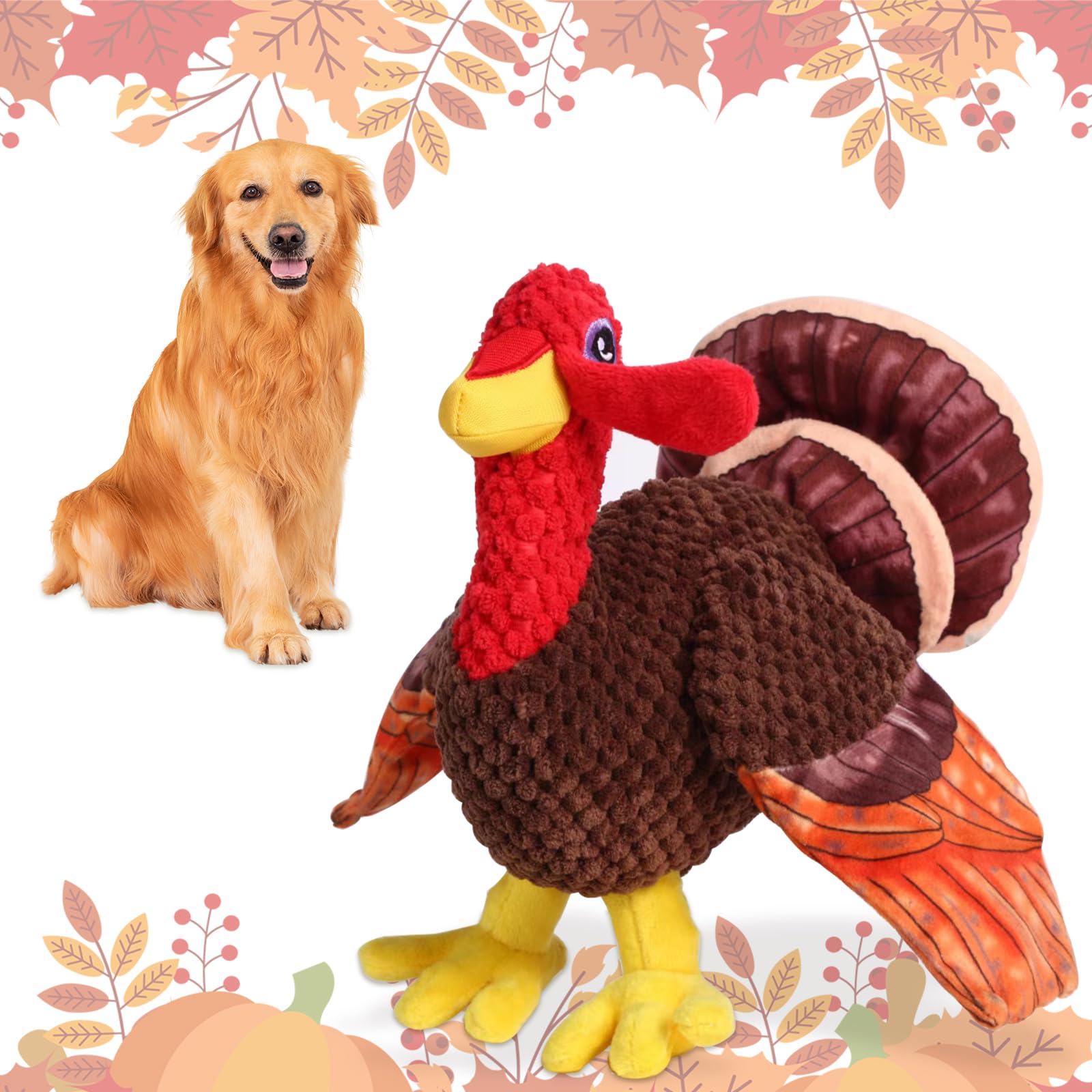 Chngeary turkey dog toy wings with sound paper for engaging chew and fetch sessions.