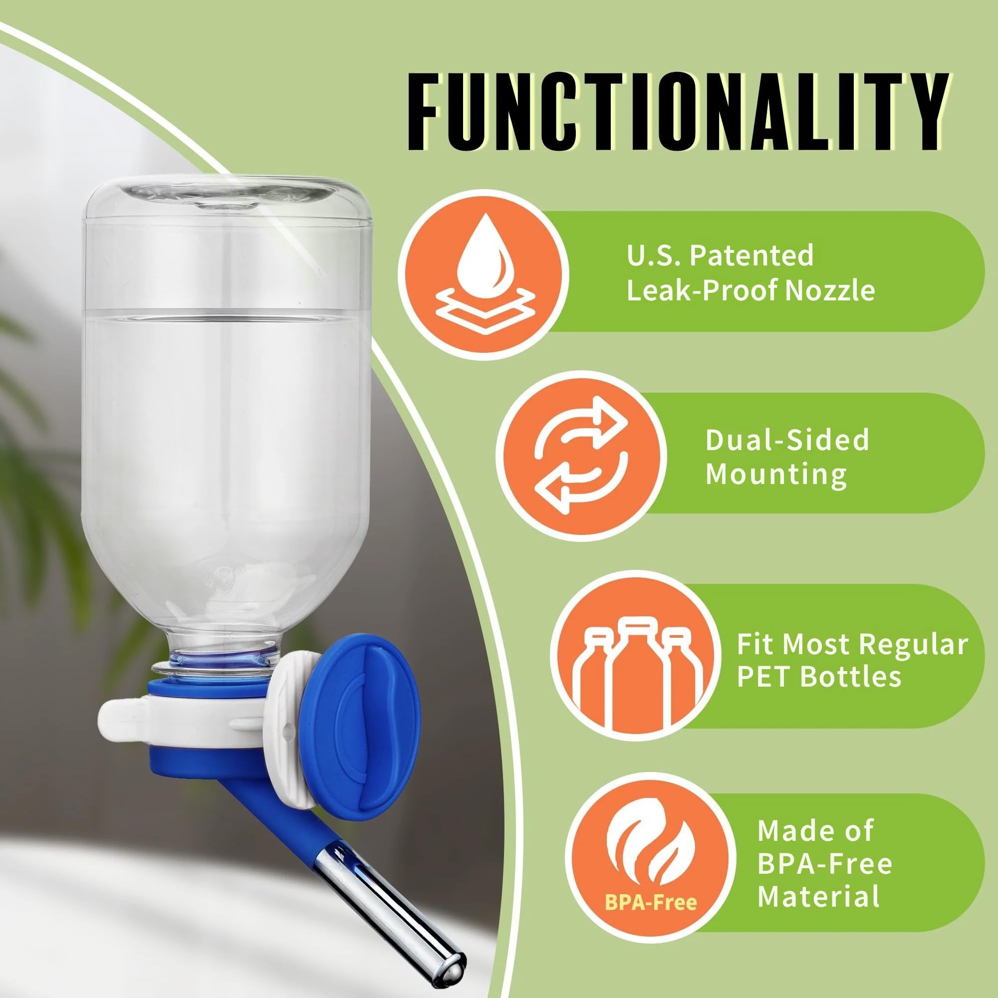 Choco Nose No-Drip nozzle-closeup highlights secure, leakproof design for clean water daily.