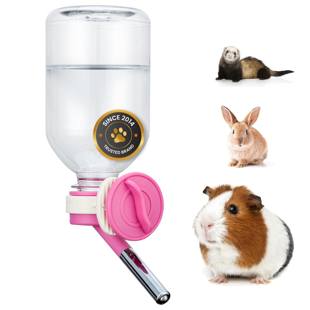 Choco Nose patented-no-drip bottle shows clean water delivery for small pets