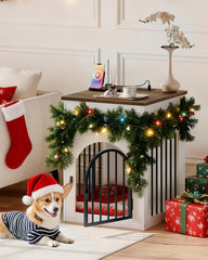 CHOEZON wooden dog house doubles as chic end table for living room