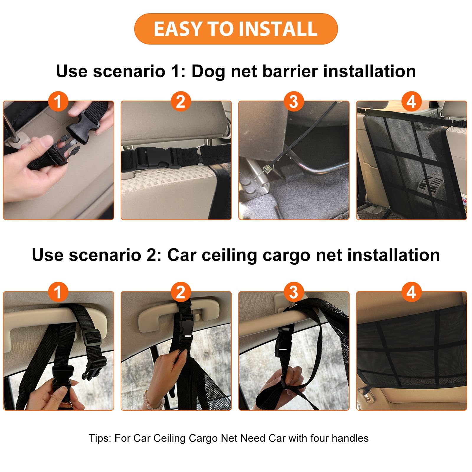 Choicons Car Ceiling Cargo Net displayed for extra storage and organization
