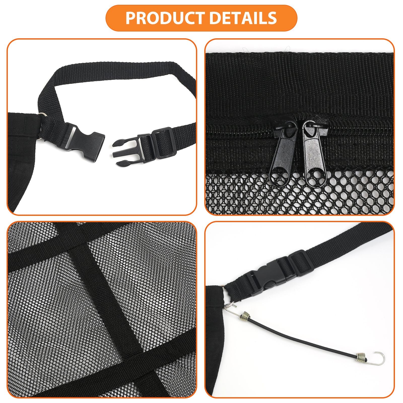 Choicons Dog Car Barrier bottom hooks fastened for stable mid-seat positioning