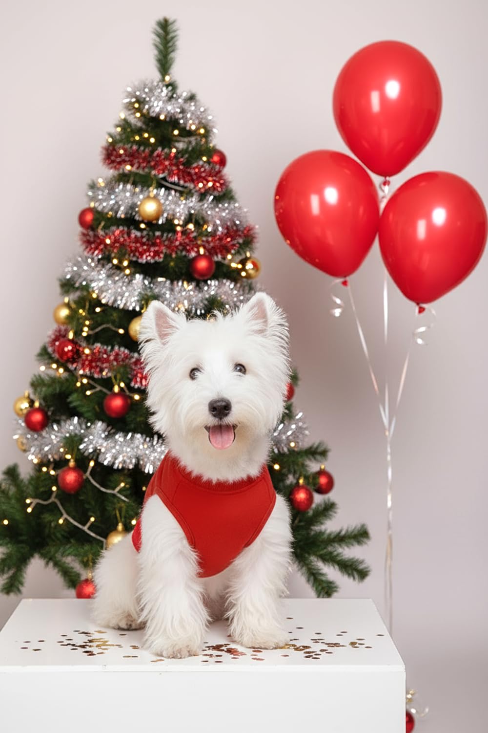 Cholvivi plain dog shirt red back view emphasizes snug fit and durability.