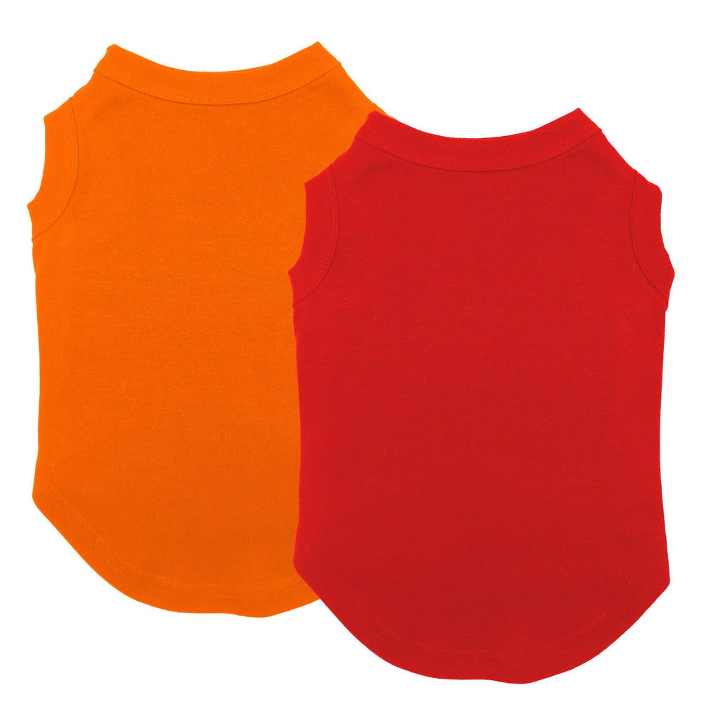 Cholvivi plain dog shirt red front view shows breathable cotton for daily comfort.