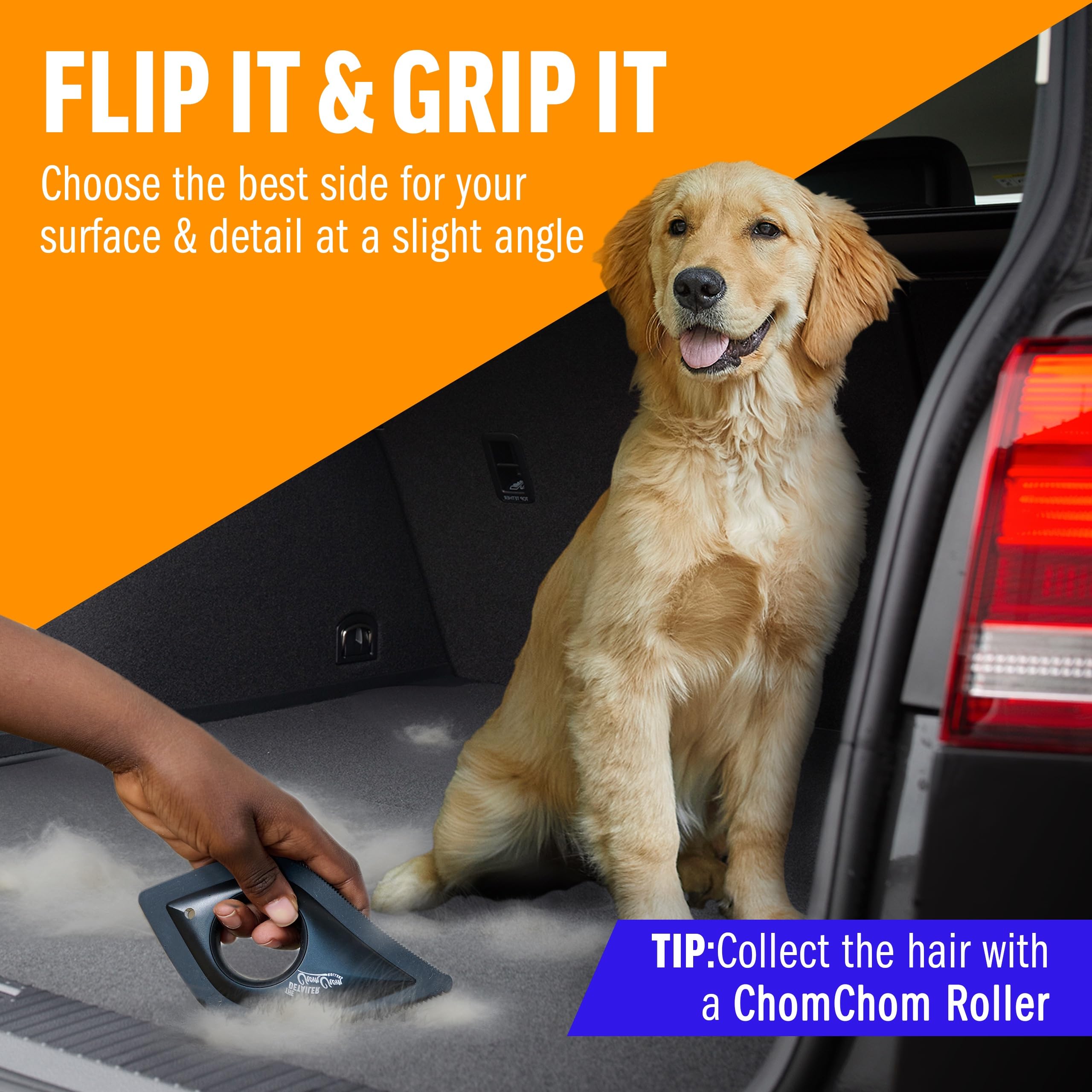 ChomChom Detailer used on clothing removes lint quickly.