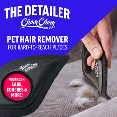 ChomChom Detailer edge crevice cleans hard-to-reach car spaces.