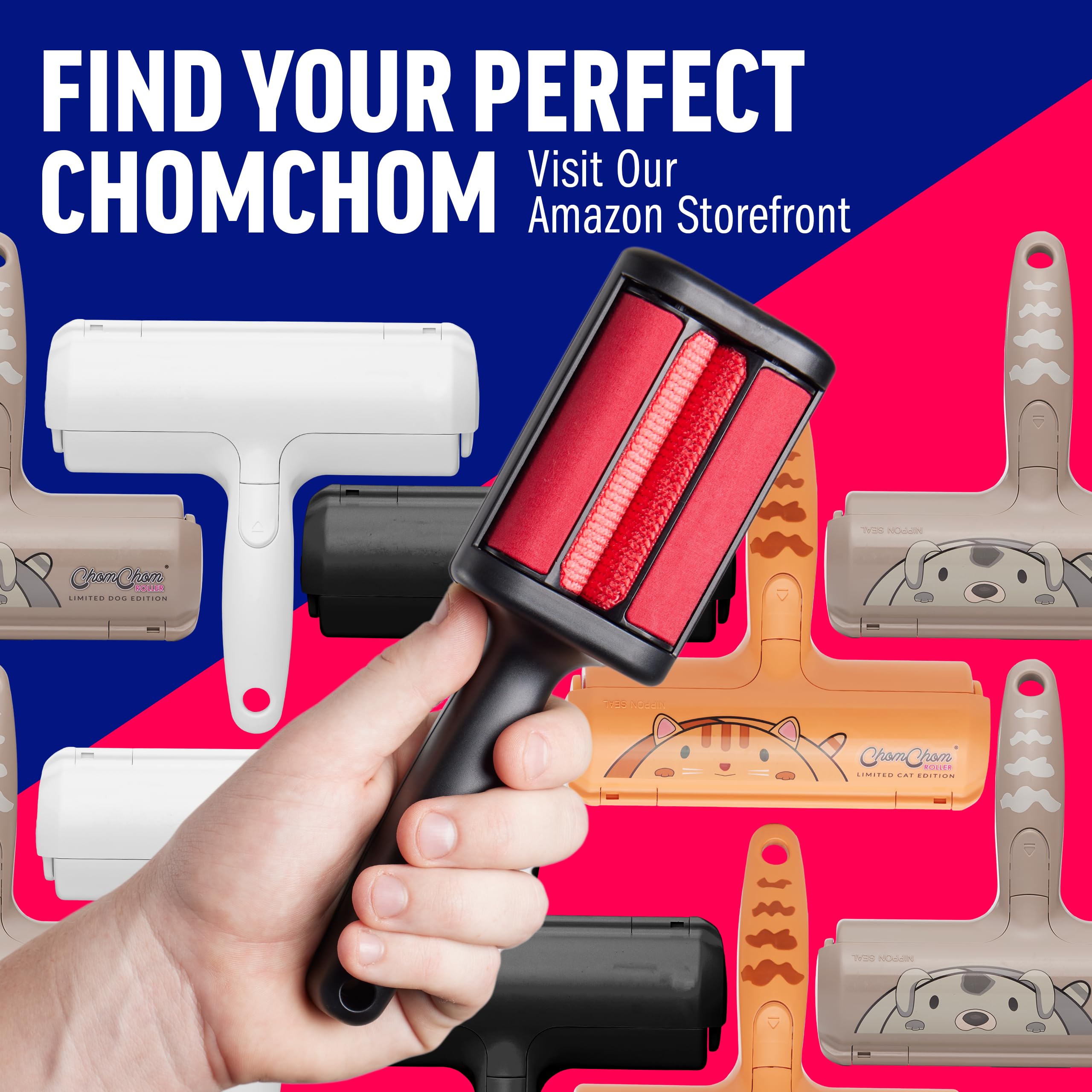 ChomChom Mini Roller in action eliminates fur without waste