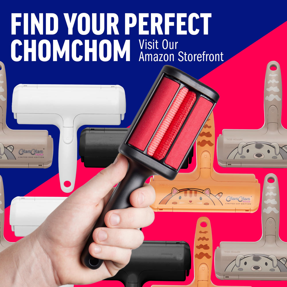 ChomChom Mini Roller in action eliminates fur without waste