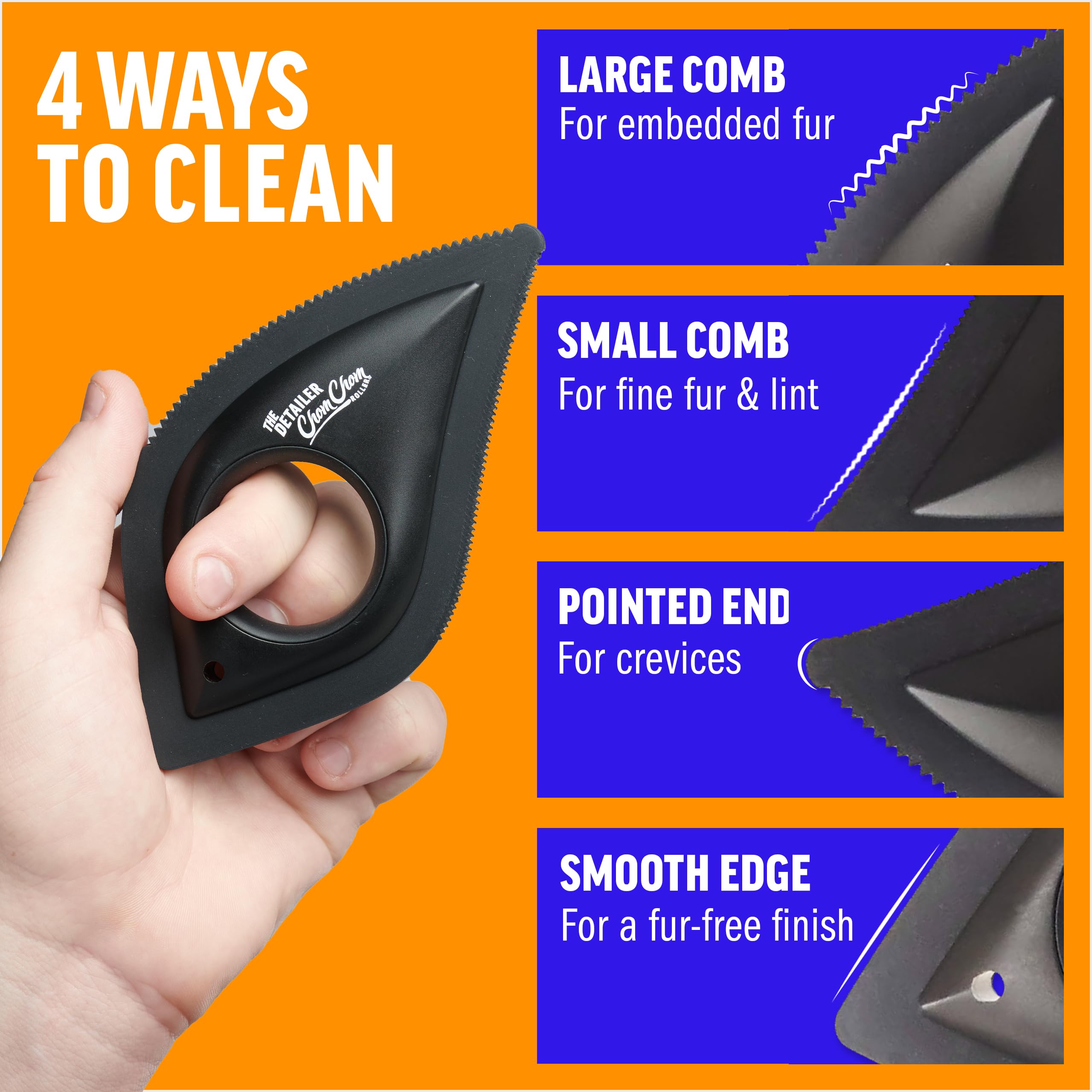 ChomChom Roller for clothing keeps outfits fur-free before outings.