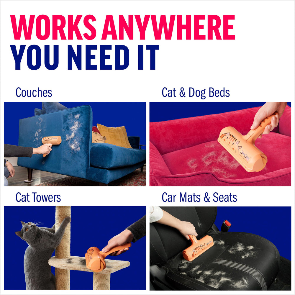 ChomChom Roller release-button makes emptying the waste effortless.