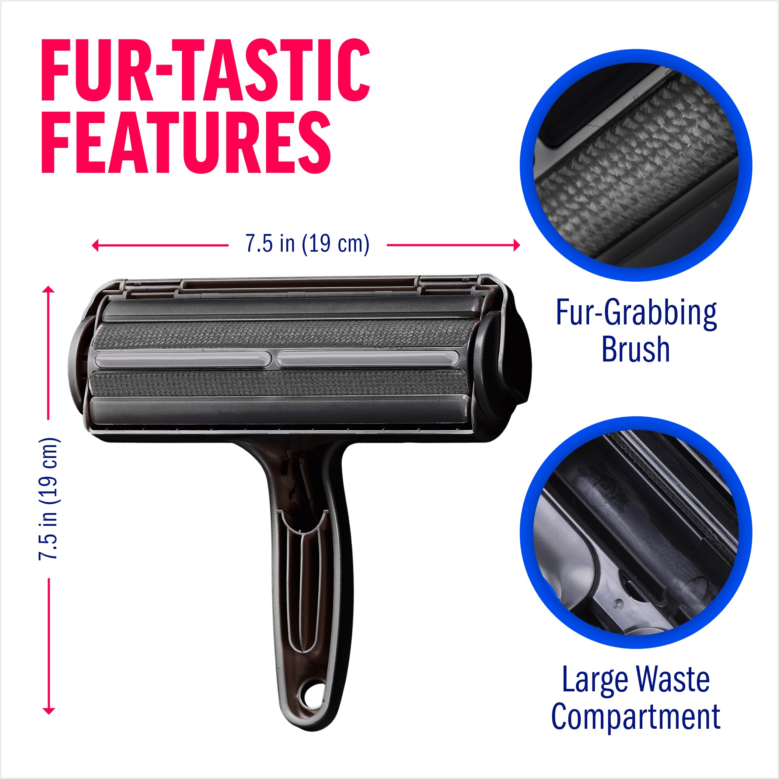 ChomChom Roller black handle detail highlights durable build