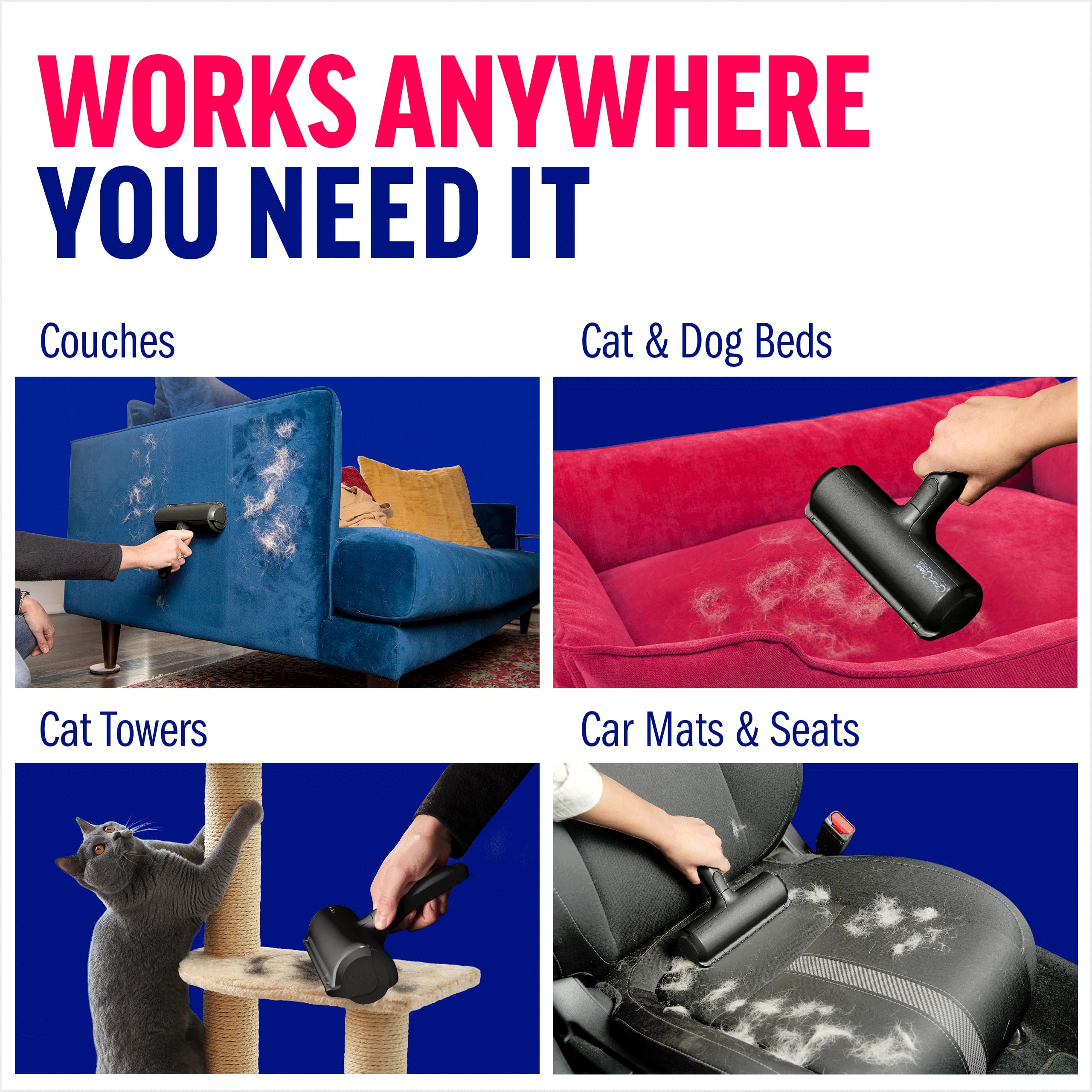 ChomChom Roller easy release button empties fur from receptacle