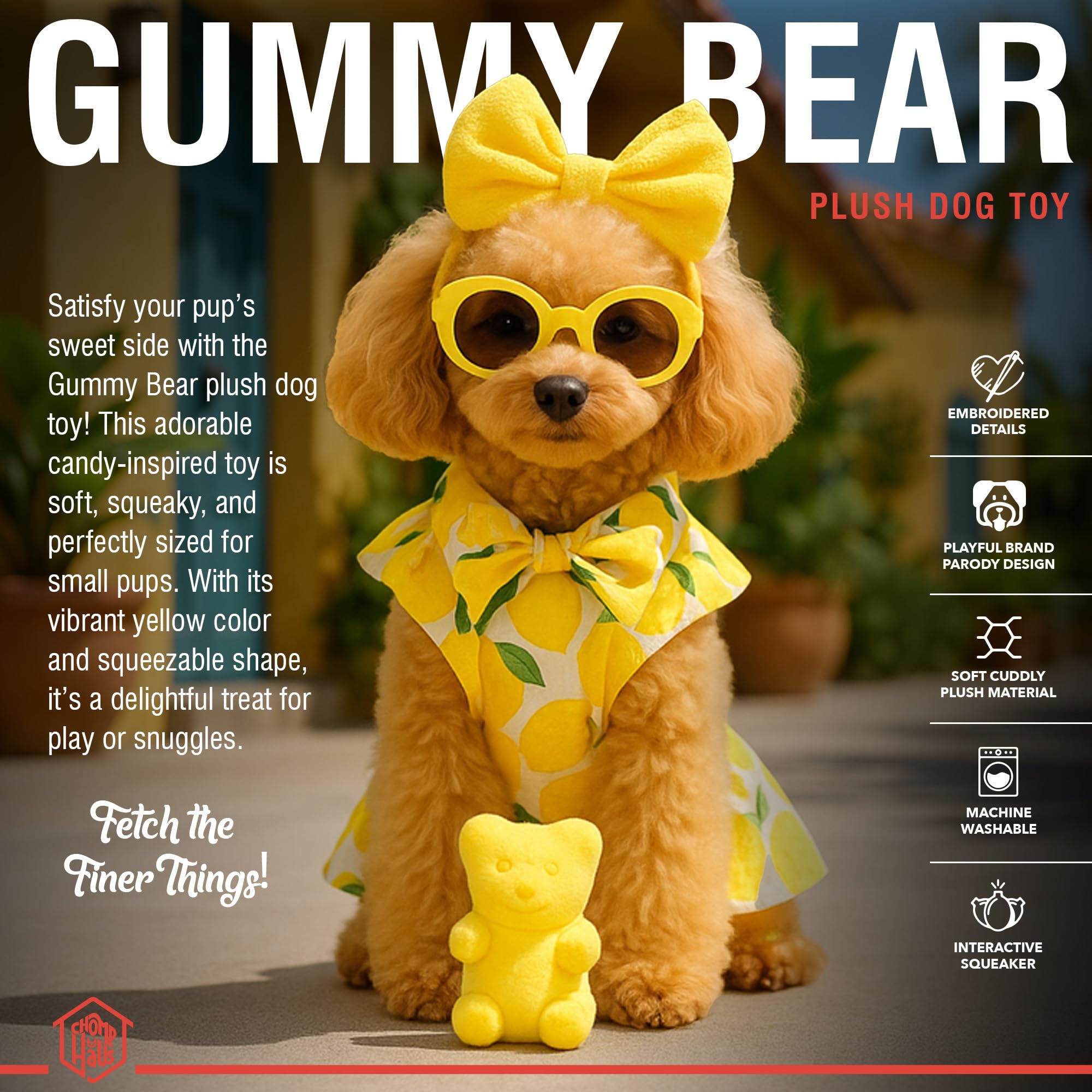Chomp Haus premium fabric dog toy with luxe plush.