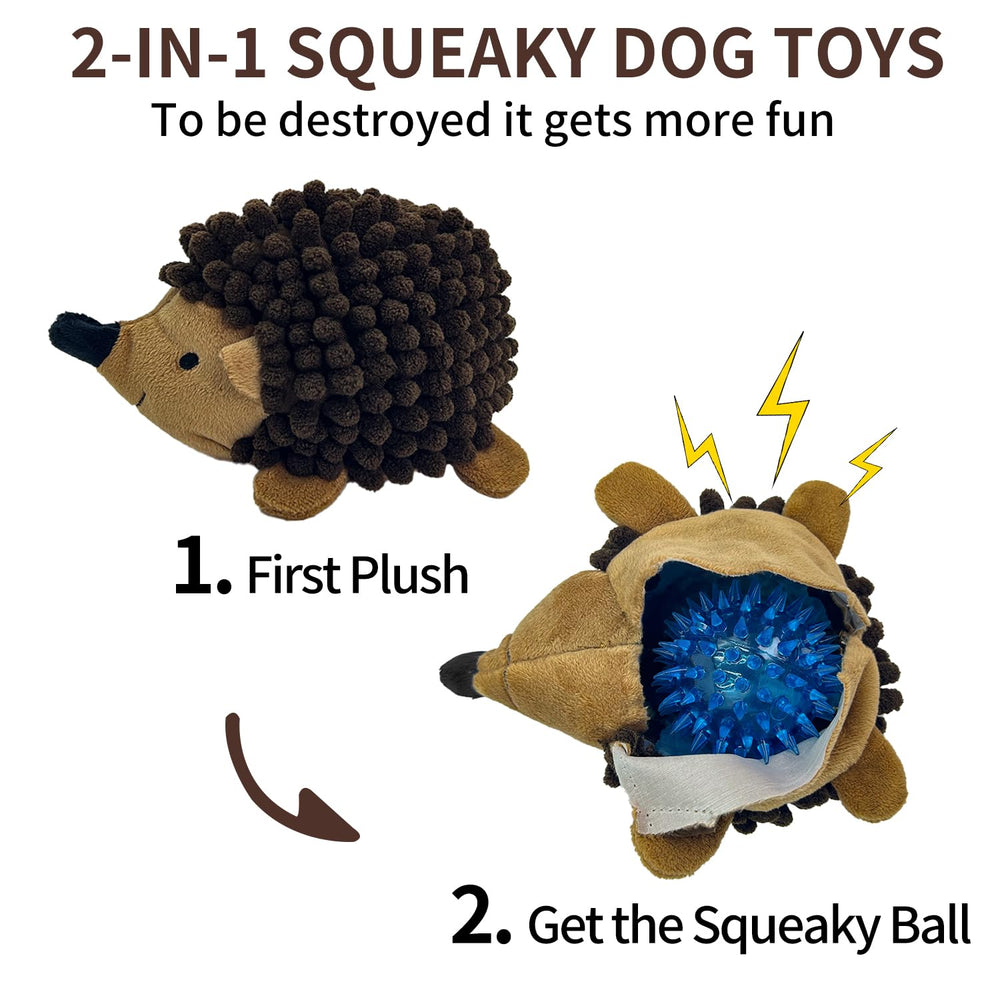 Chongqile Plush Hedgehog Toy 3-Pack Side View shows portable no-stuffing design for mess-free play