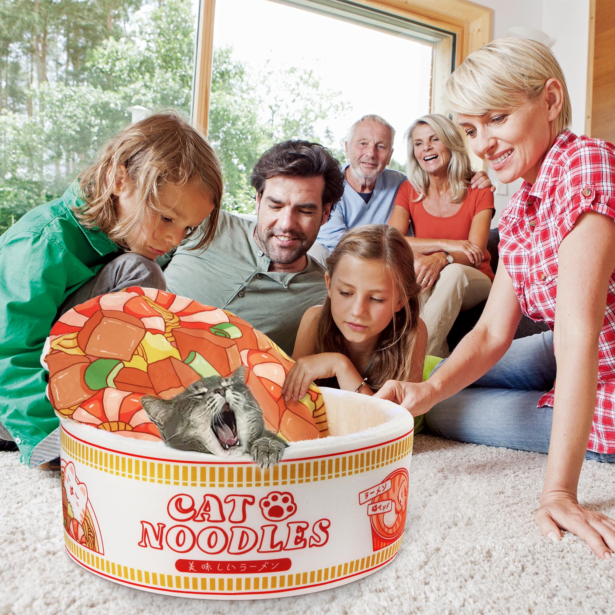 Chongxing ramen noodle bed small pet curling area for cats and dogs