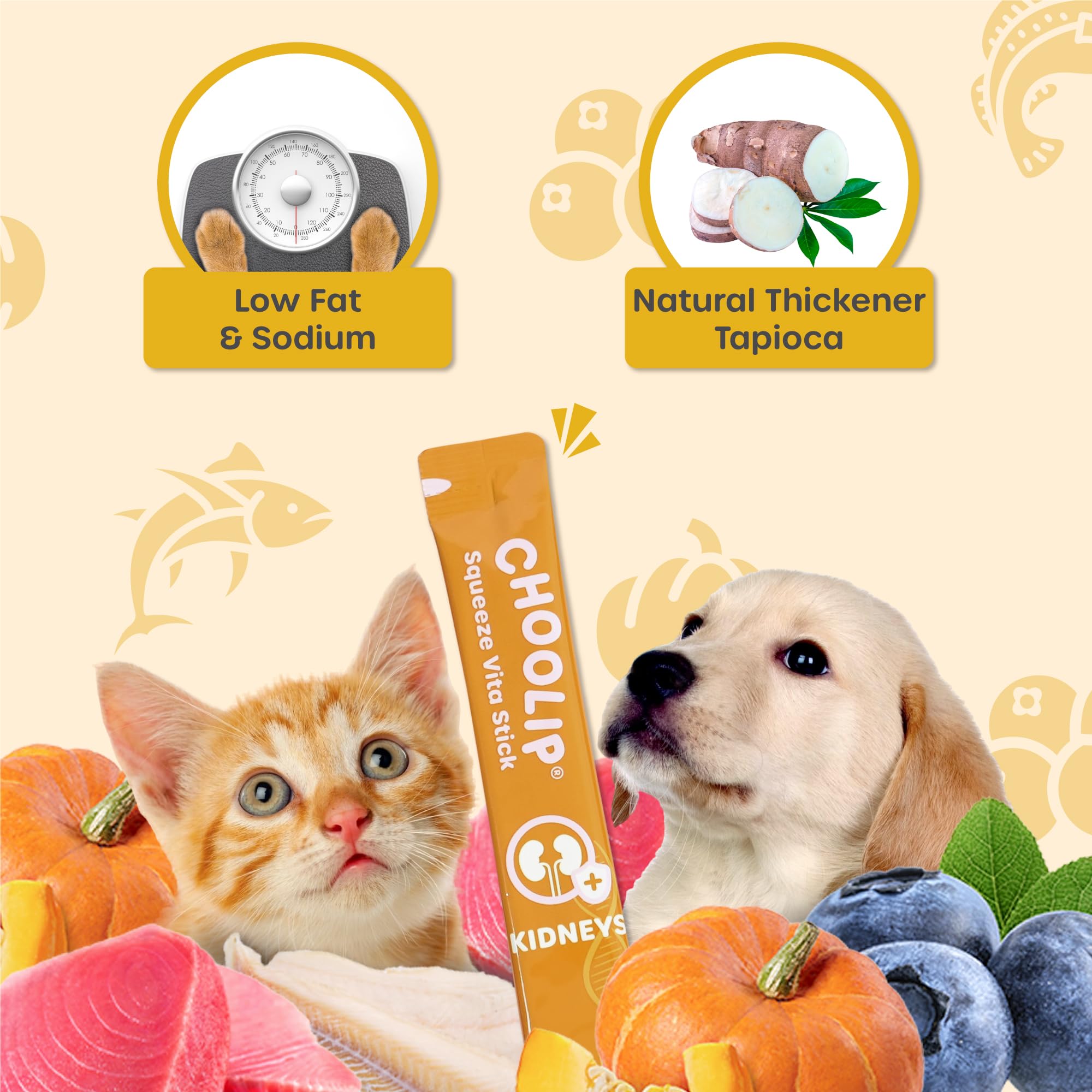 Choolip Squeeze Vita Stick grain-free formula supports gentle digestion.