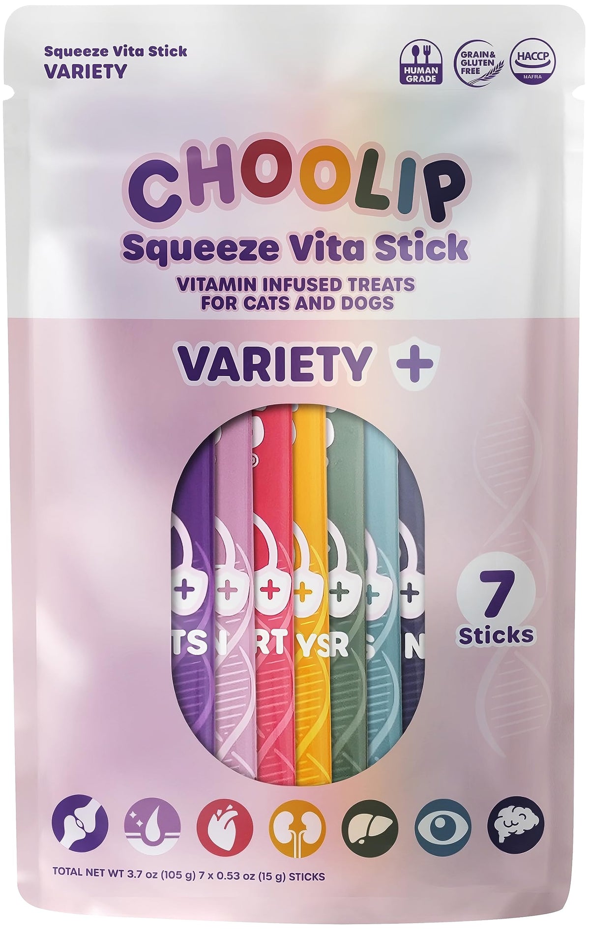 Choolip Squeeze Vita Stick packaging shows joint and skin support-ready puree