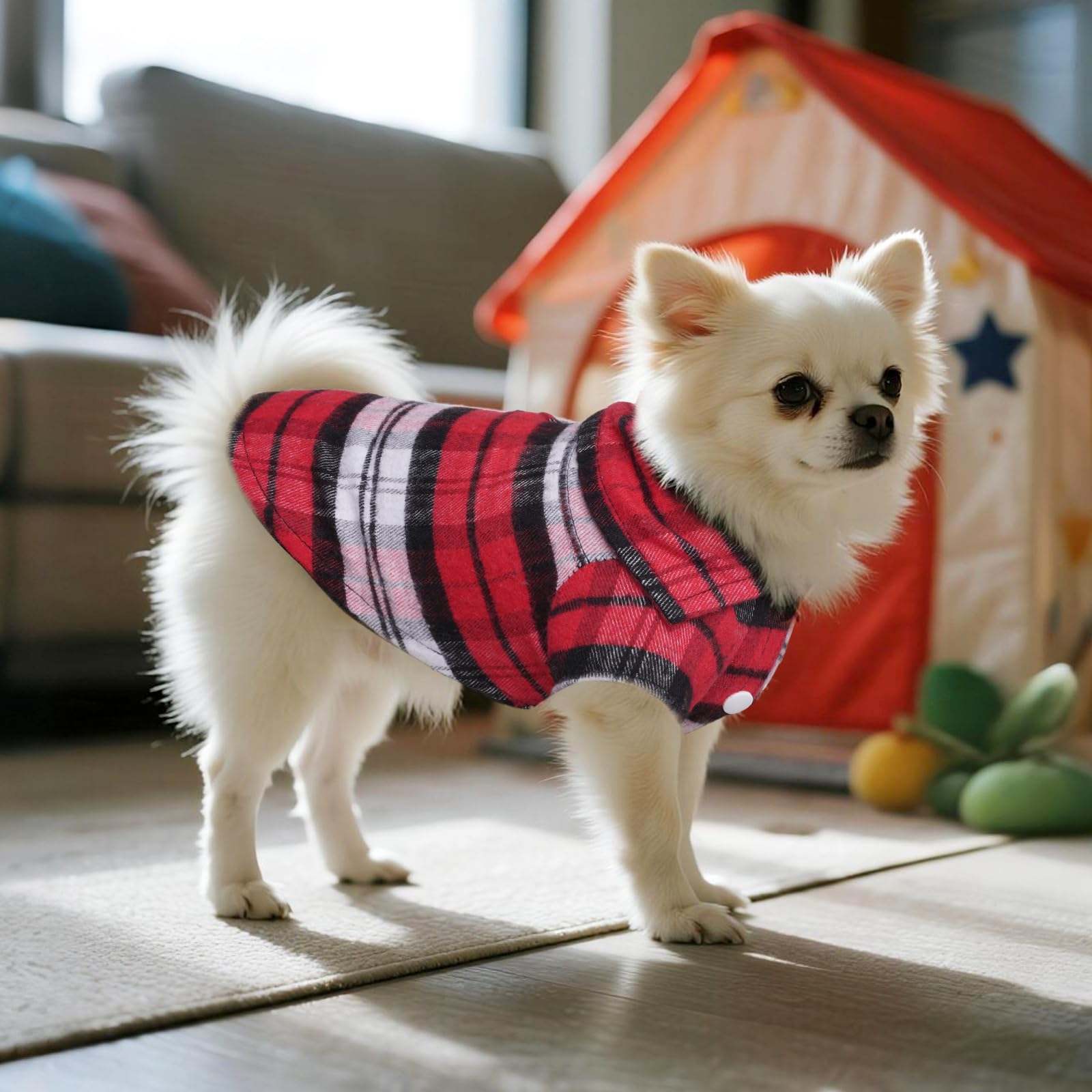 Choyaxo button-up dog clothes eases dressing and snug fit