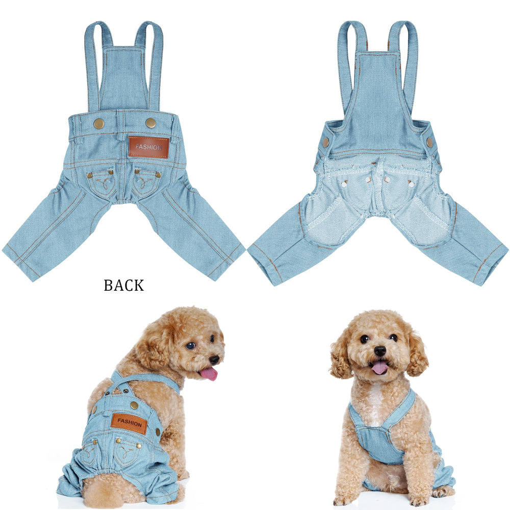 CHOYAXO Denim Overalls closeup of button closure and durable stitching