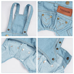 CHOYAXO Denim Overalls back view with adjustable closure for easy wear