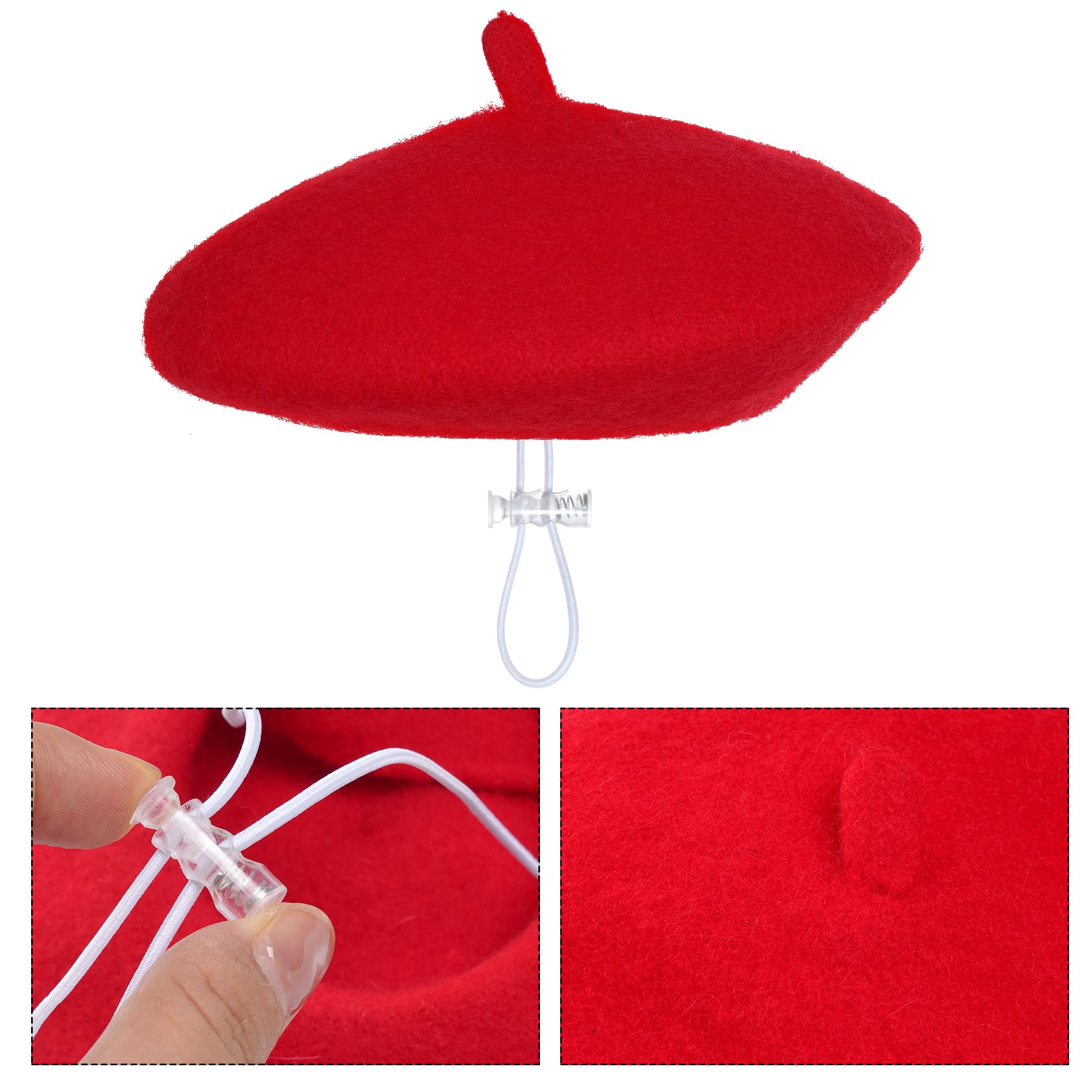 Choyaxo dog beret elastic drawstring for adjustable, comfortable sizing