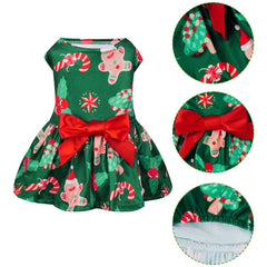 Choyaxo dog Christmas outfit side view, decorative accents for charm.