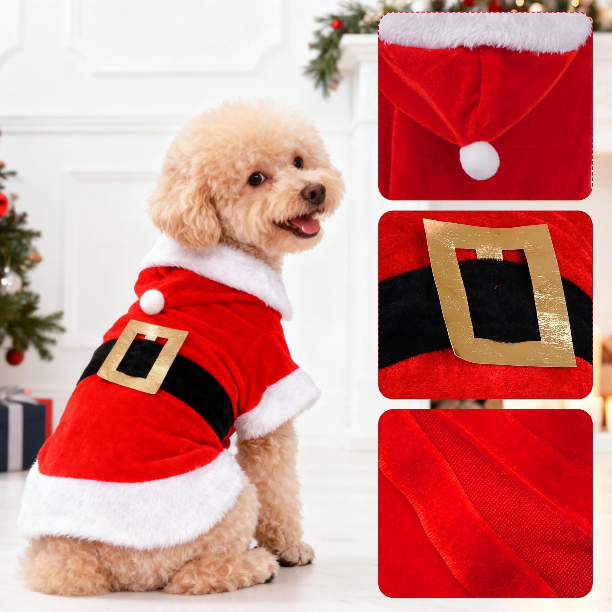 Choyaxo fluffy white collar detail for cozy Christmas look