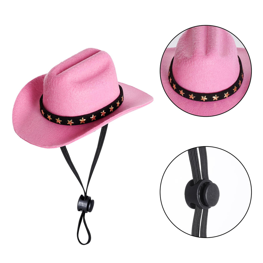 Choyaxo pink tiny cowboy hat side view for stylish daily wear.