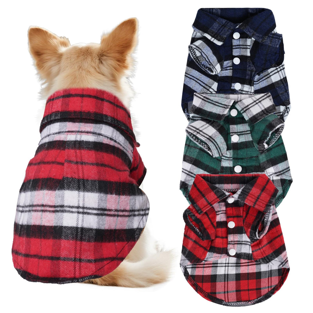 Choyaxo plaid dog shirt green for festive comfort and easy wear