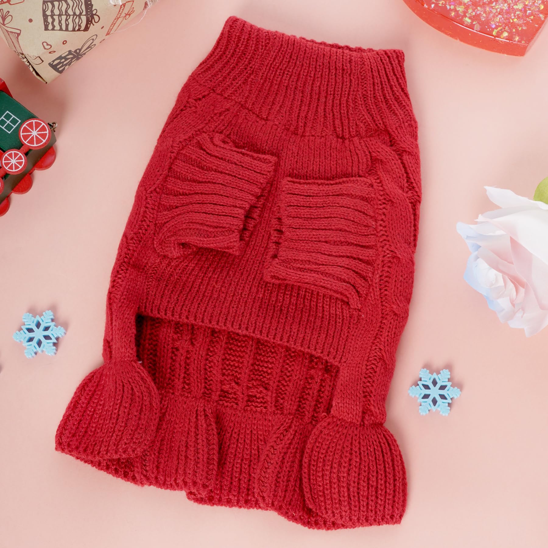 Choyaxo size-guide-friendly sweater demonstrating four size options for pets
