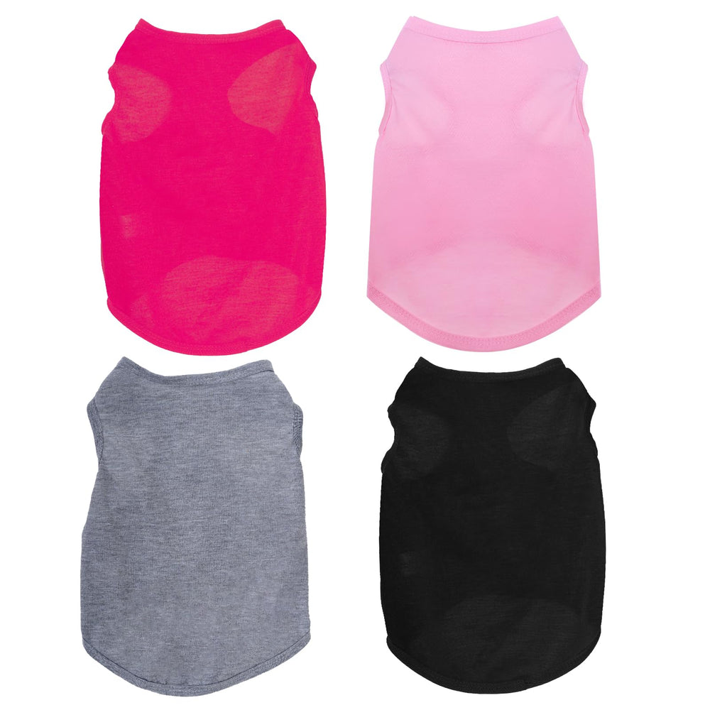 Choyaxo sleeveless black pet T-shirt front view keeps small pets cool in summer.