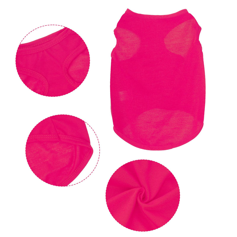 Choyaxo pink sleeveless pet T-shirt front view adds cute style and ease.