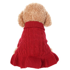 Choyaxo red knit sweater with ruffle hem adds princess-like charm