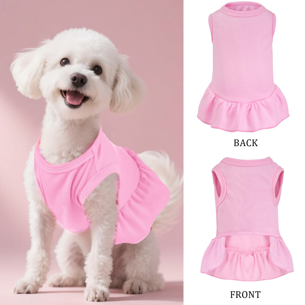 Choyaxo two-pcs dog dresses back view showing comfortable fit for small pets.